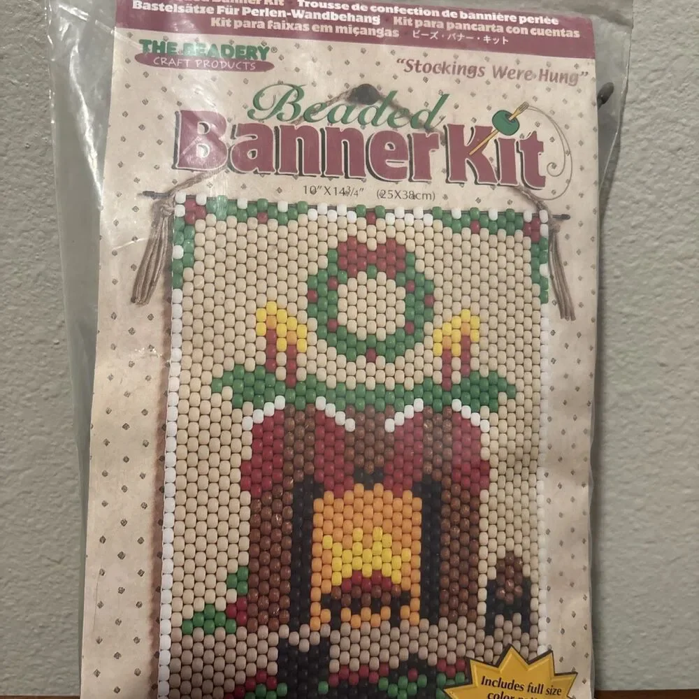 The Beadery Craft Products stockings Were Hung #5304 Beaded Banner Kit Cat Fire